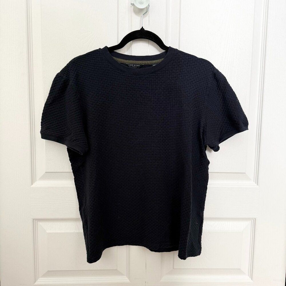 Women Ted Baker Crew Neck Business Casual Top in Navy Blue Size 3